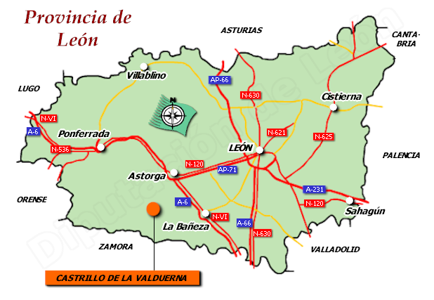 Mapa de la provincia de León
